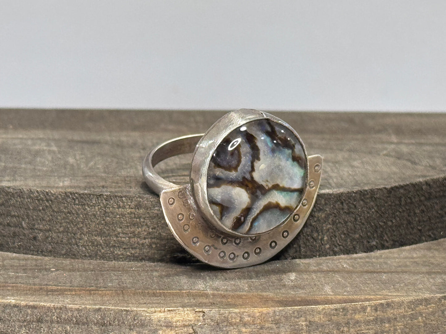 Abalone and Sterling Ring