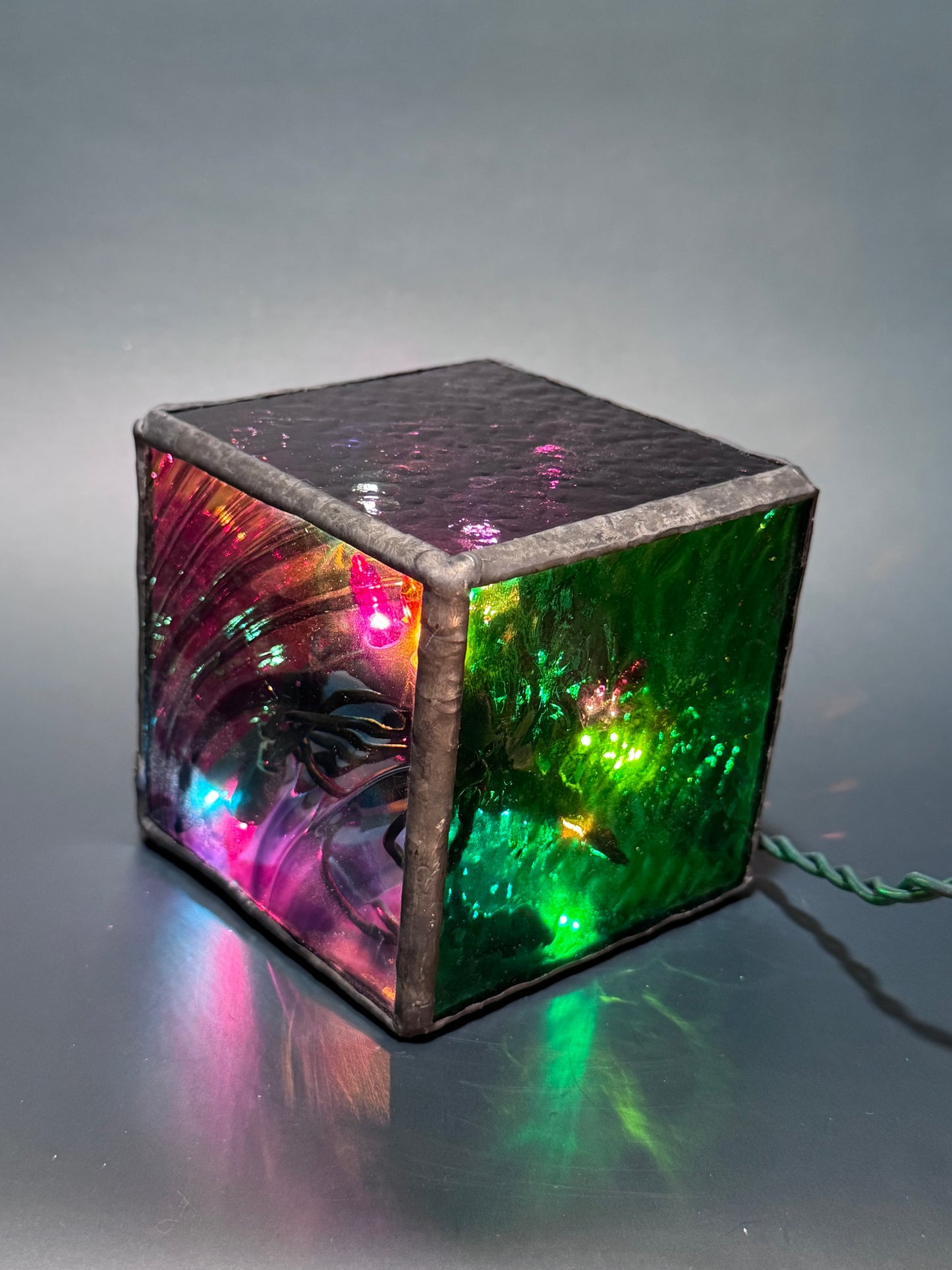 Lighted Cube: Stained Glass Lamp