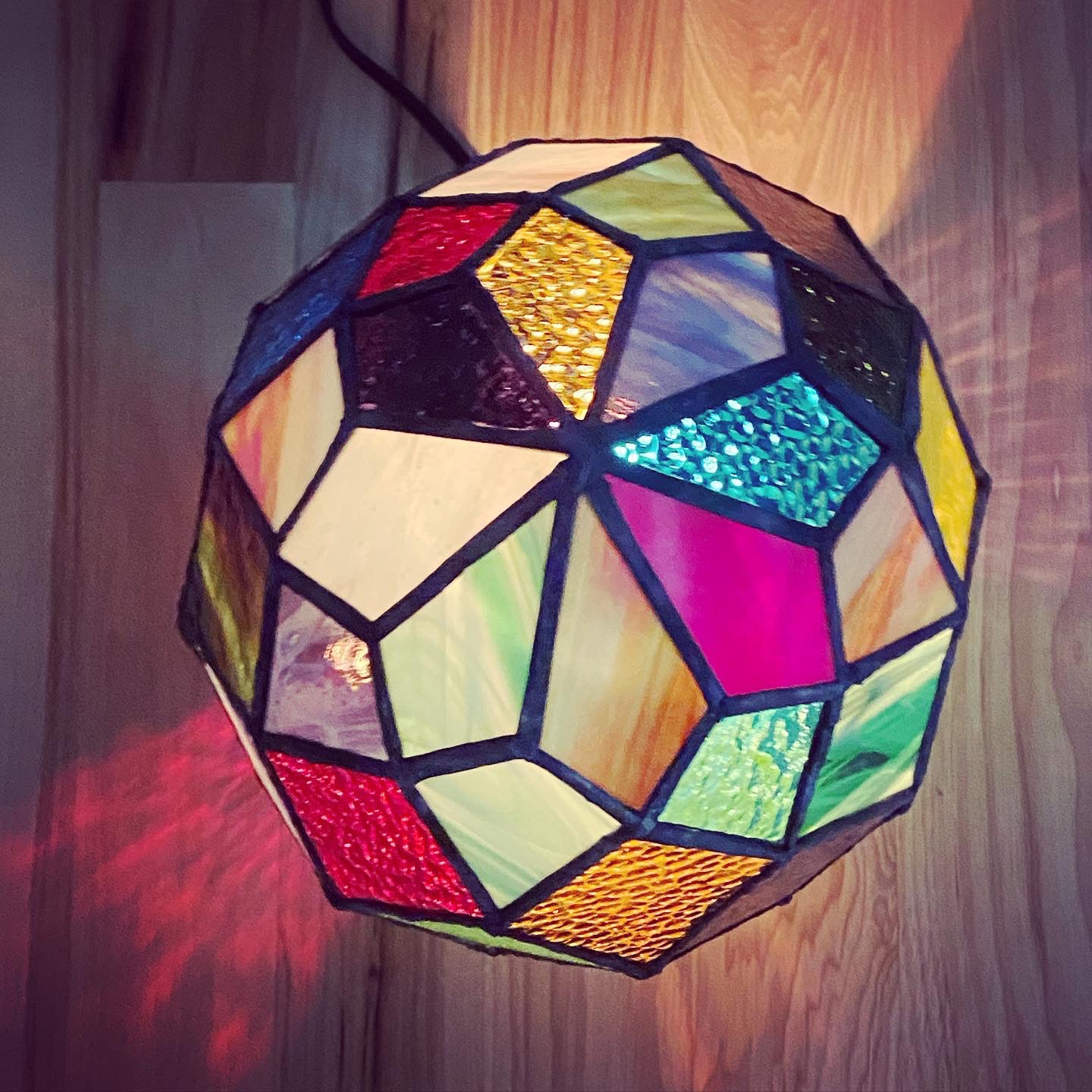 Lighted Gem: XL Stained Glass Dragon Egg Lamp