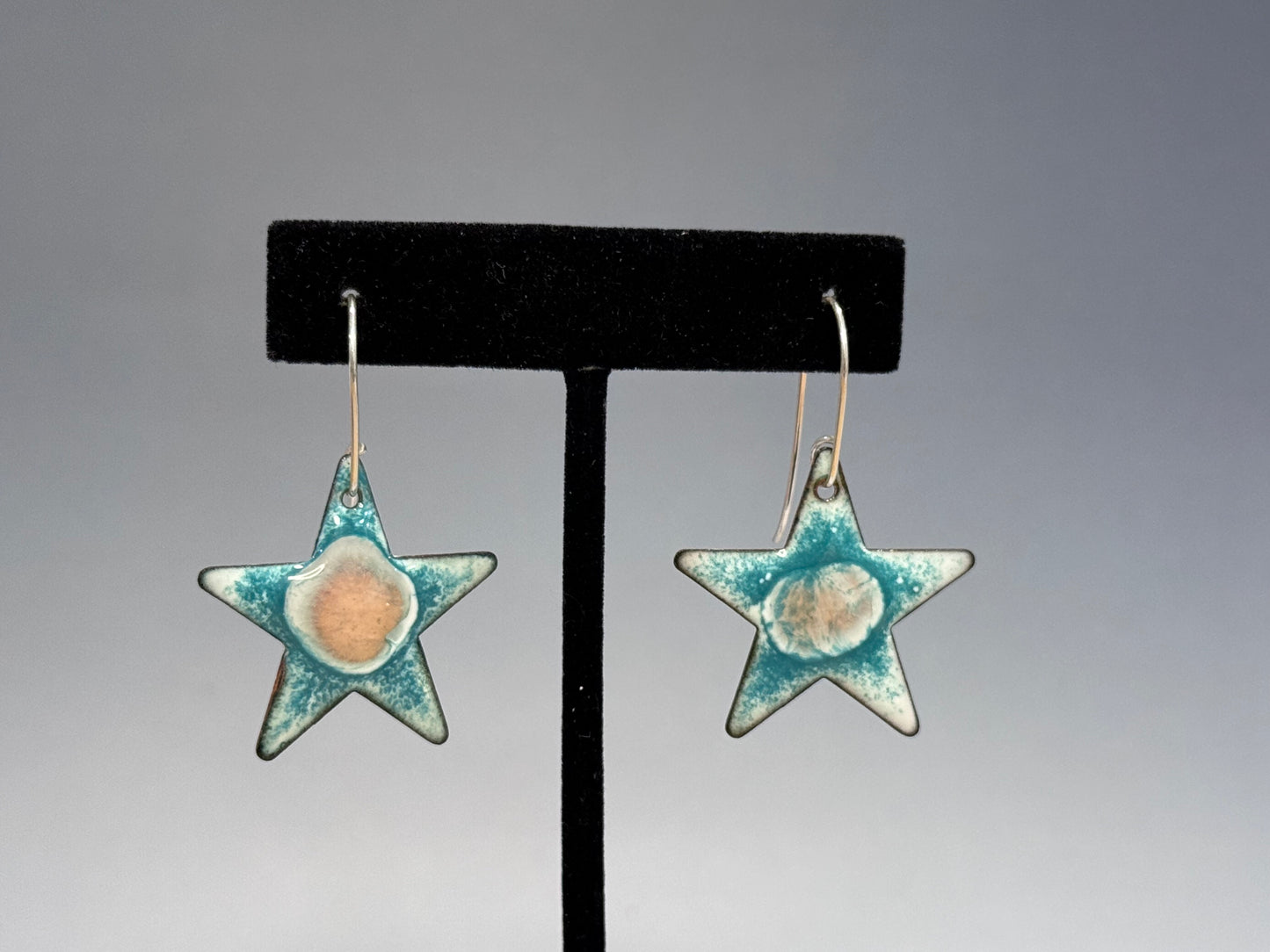 Teal Star Earrings
