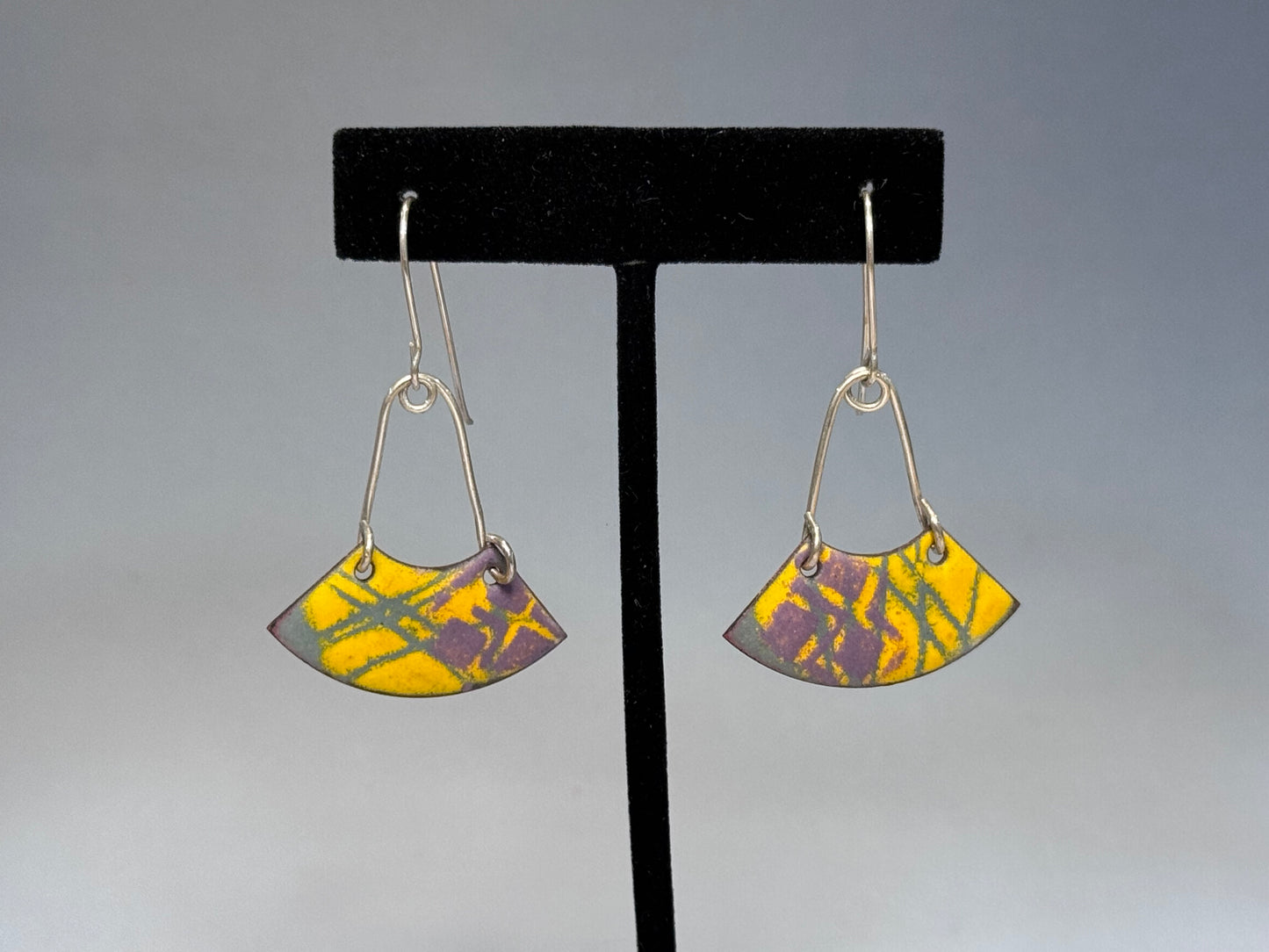 Stenciled Enamel Earrings