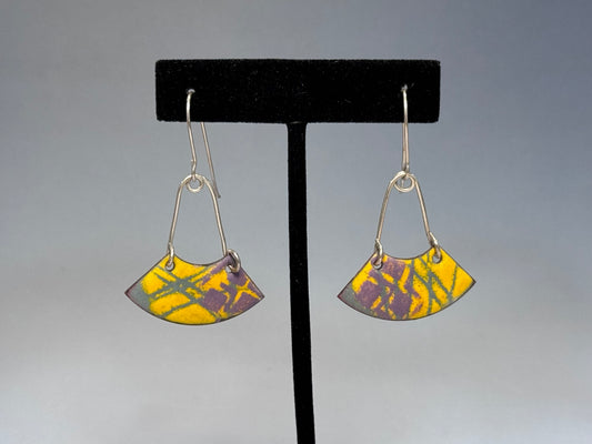 Stenciled Enamel Earrings