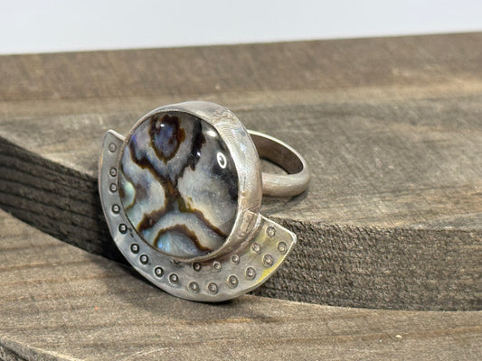Abalone and Sterling Ring