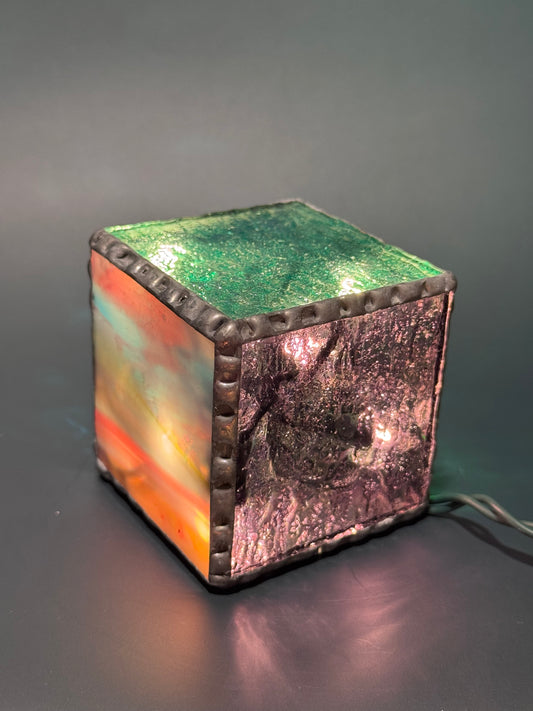 Lighted Cube: Stained Glass Lamp