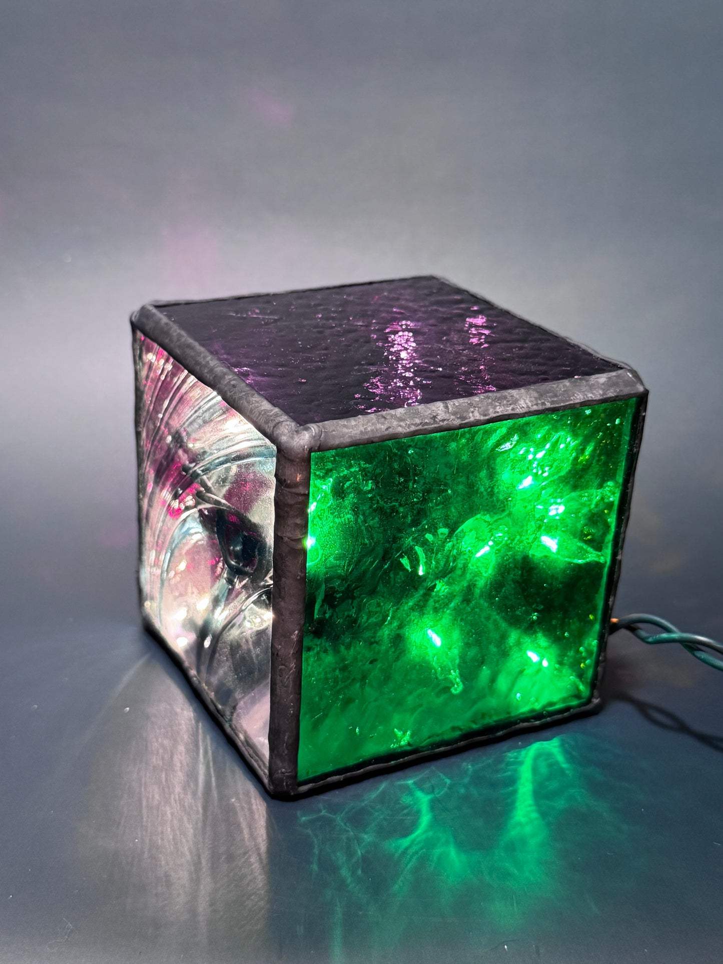 Lighted Cube: Stained Glass Lamp
