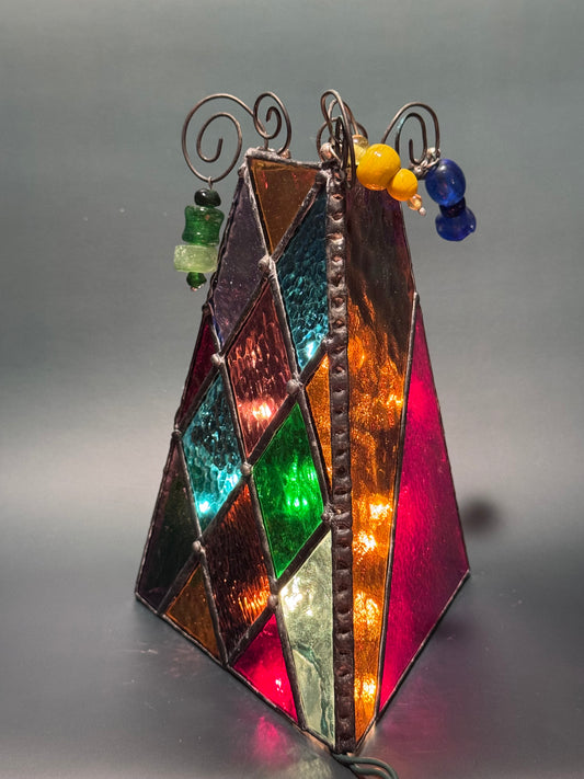 Stained Glass Mardi Gras Sculpture