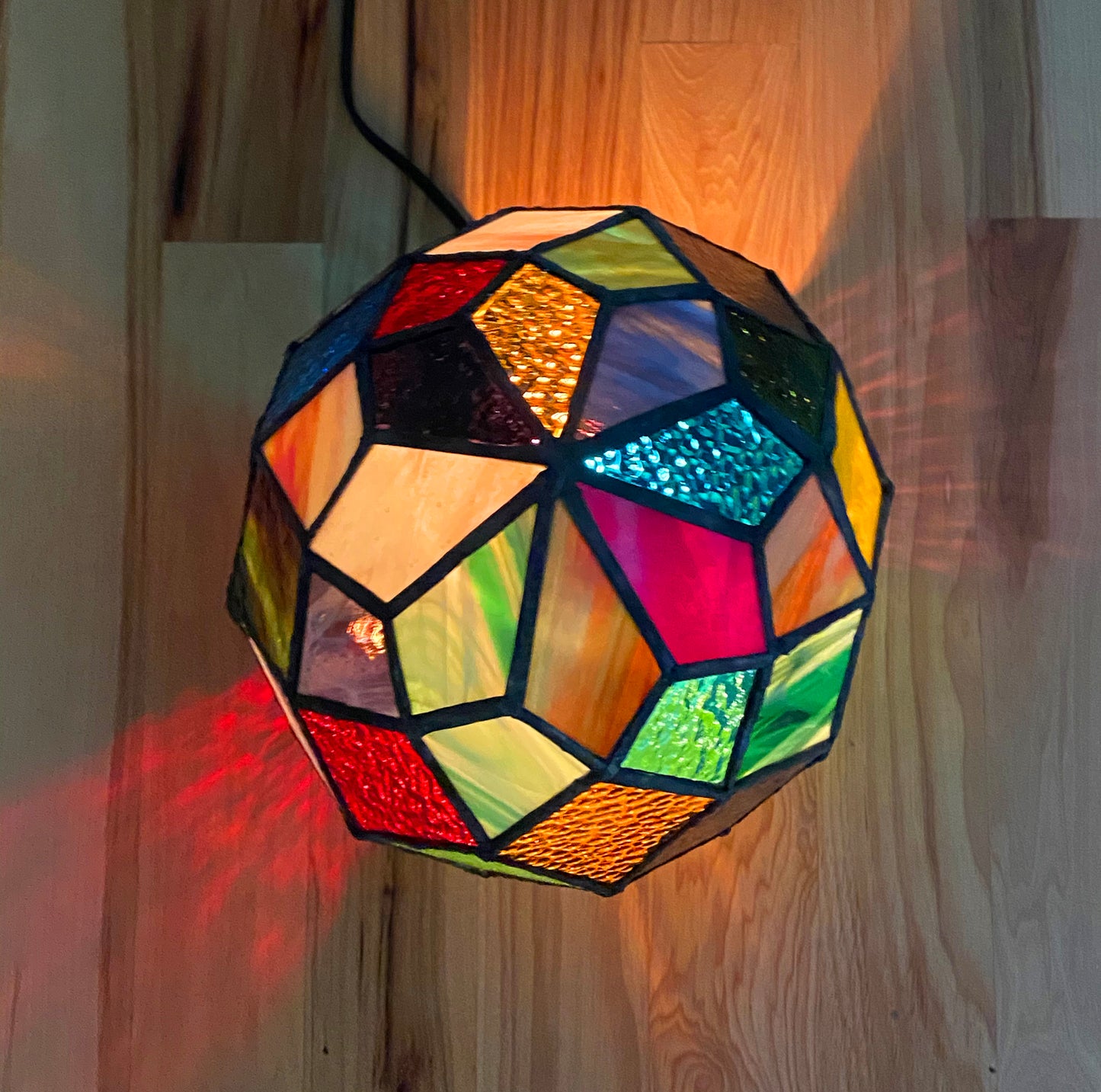 Lighted Gem: XL Stained Glass Dragon Egg Lamp