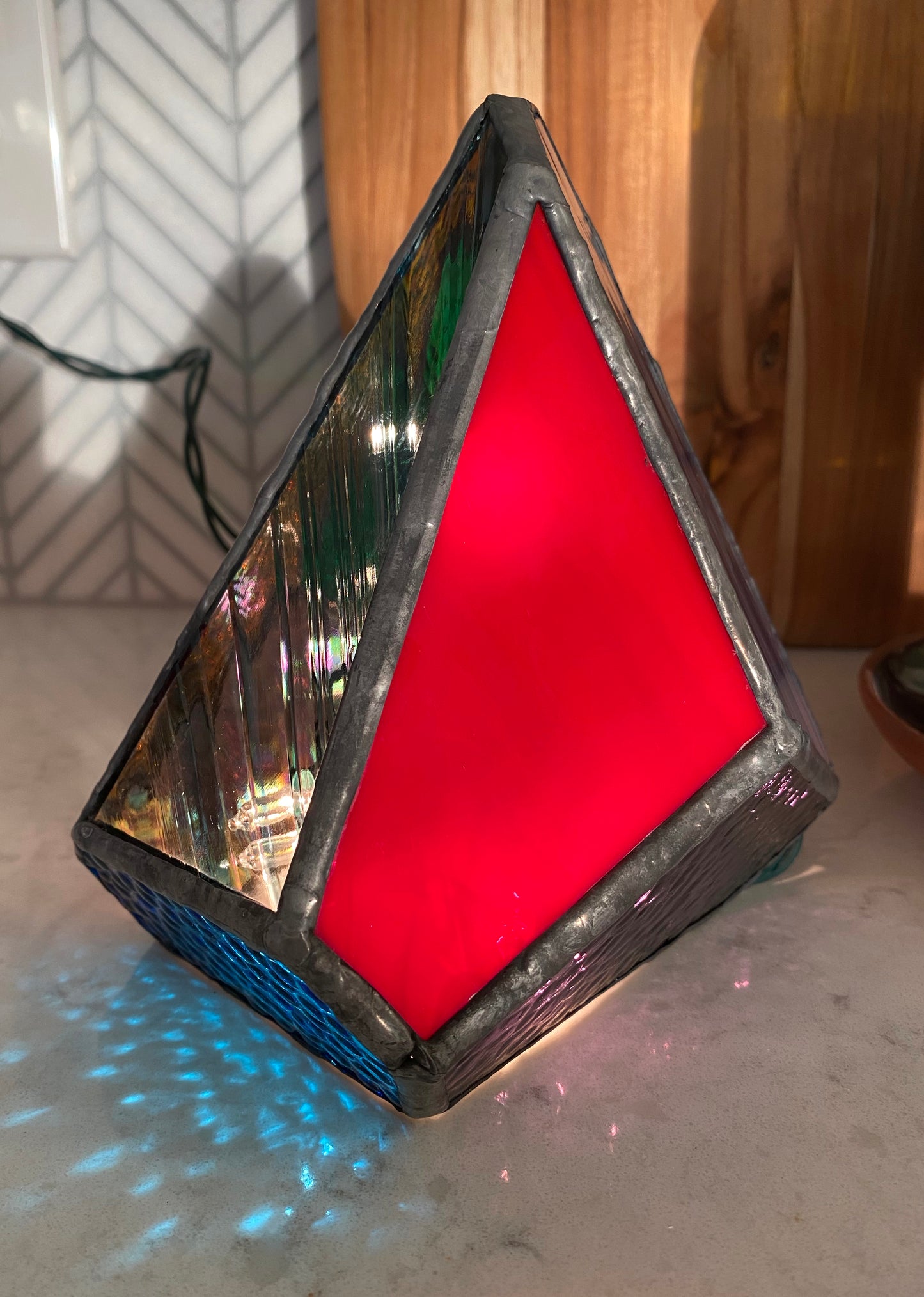 Lighted Gem: Stained Glass Rock Candy Lamp