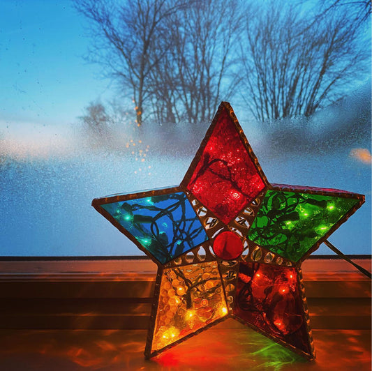 Stained Glass Star Lamp